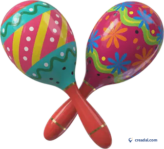 Painted Mexican Maracas