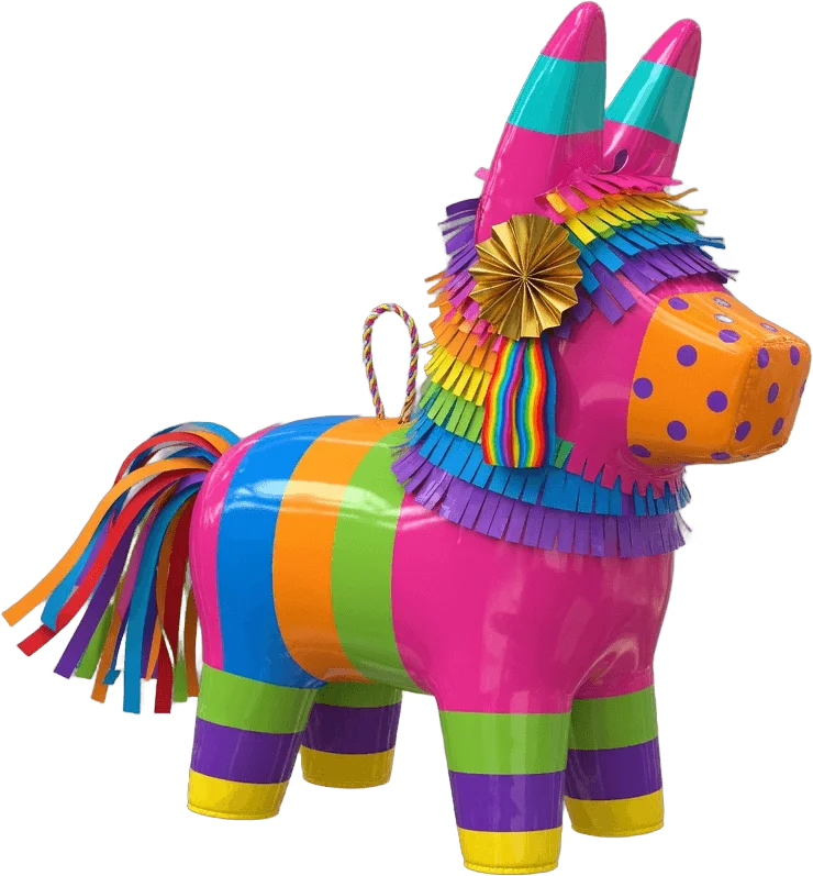 Piñata d'âne colorée