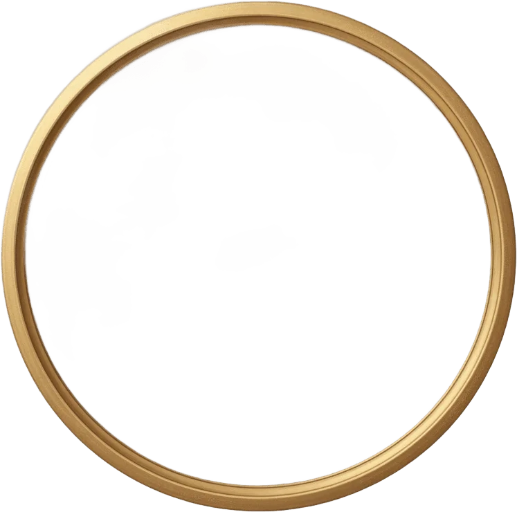 Miroir Mural Rond Doré