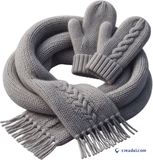 Ensemble Écharpe Tricot Gris