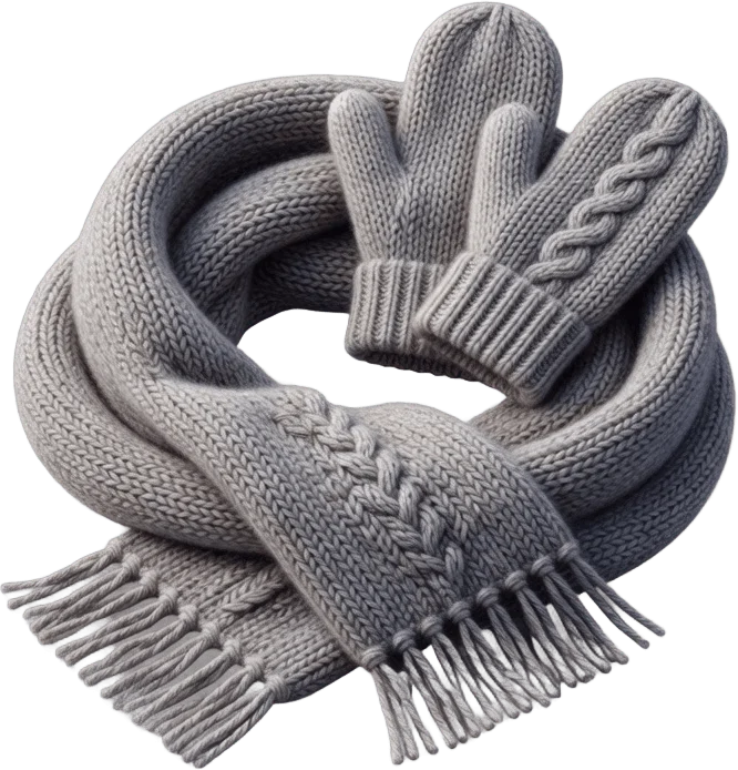 Ensemble Écharpe Tricot Gris