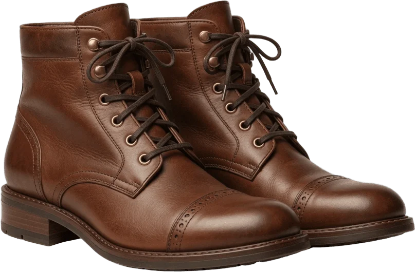 Bottines cuir marron