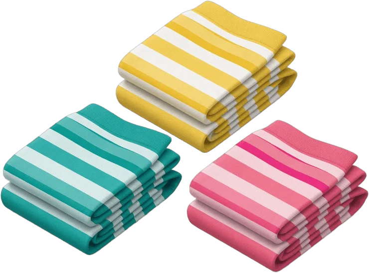 Chaussettes pliées rayées