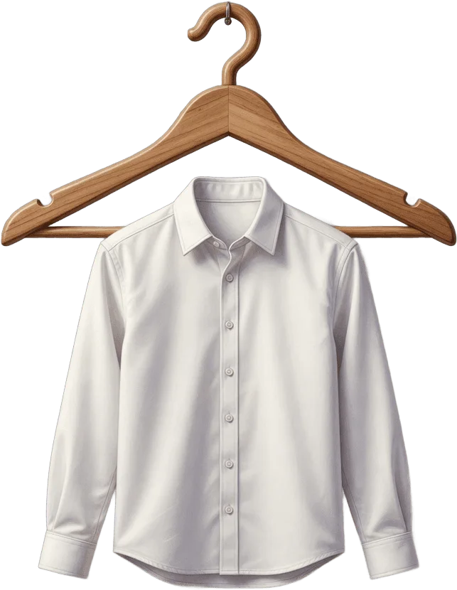 Cabide com camisa branca