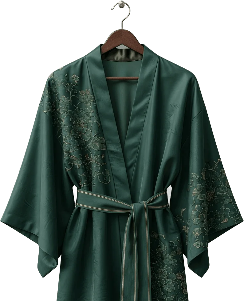 Kimono Vert Soie