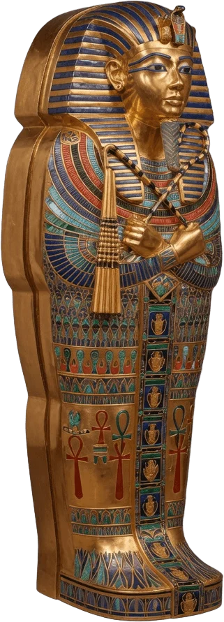 Sarcophage doré égyptien