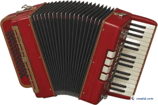Red folk accordion
