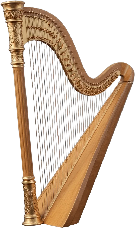 Harpe de concert dorée