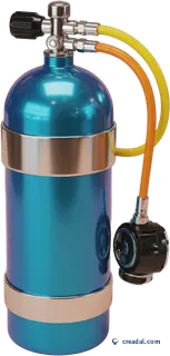 Scuba tank with regulator