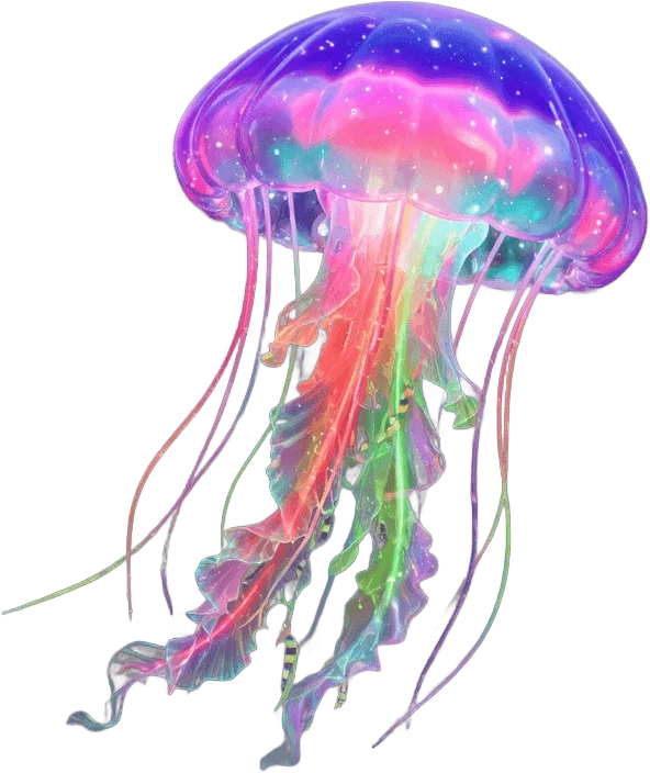 Glowing Translucent Jellyfish