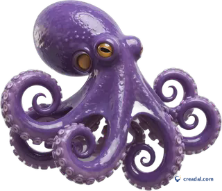 Purple octopus cutout