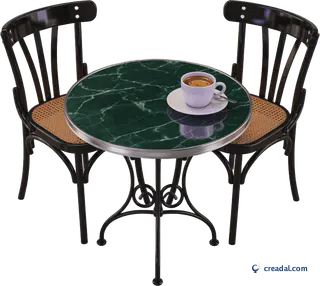 Mesa de bistrô e espresso