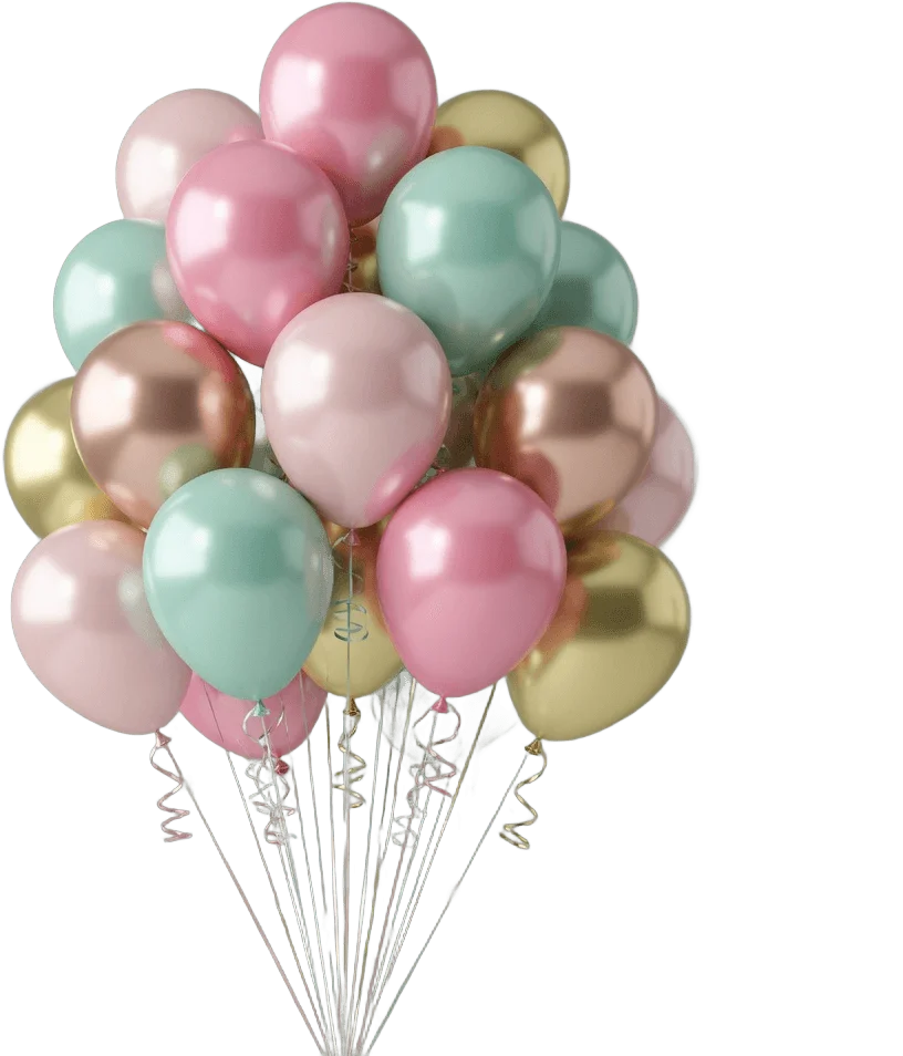 Pastel balloon cluster