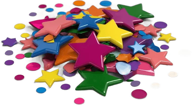 Colorful confetti pile