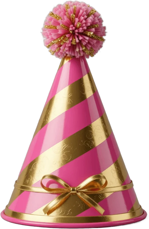 Pink Gold Party Hat