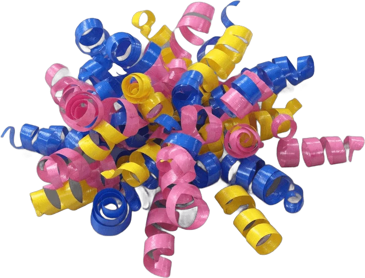 Curled crepe streamers