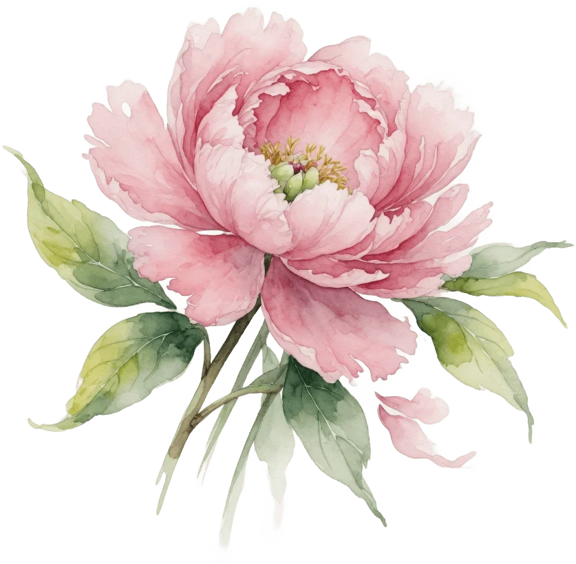 ピンクの芍薬