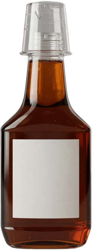 Brown syrup bottle