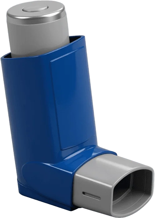 Blue asthma inhaler
