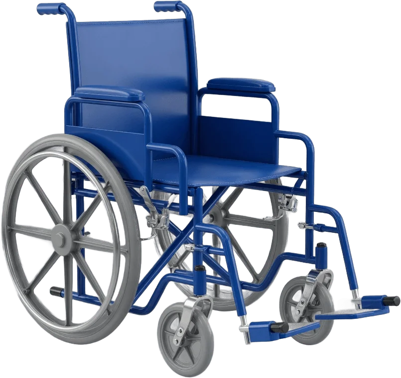Blue Folding Wheelchair
