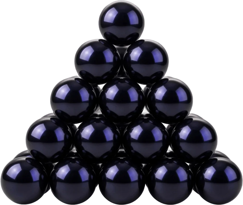 Pyramide de boulets noirs