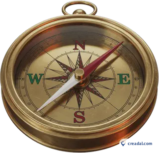 Antique brass compass
