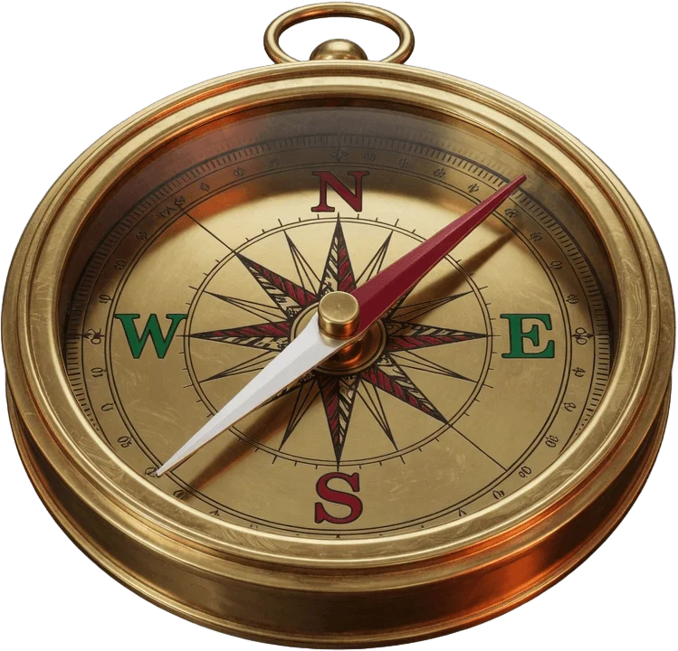 Antique brass compass