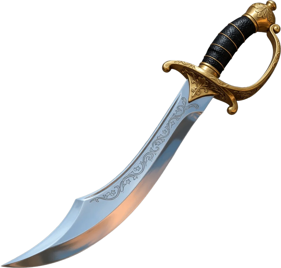Curved pirate cutlass
