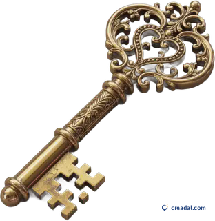 Ornate brass key