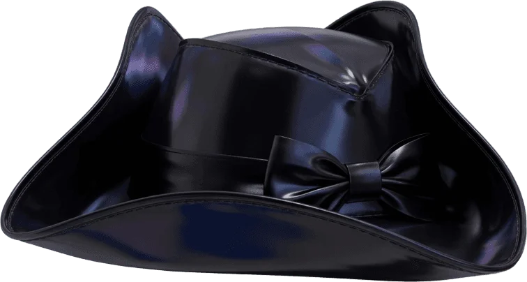 Black Tricorn Pirate Hat