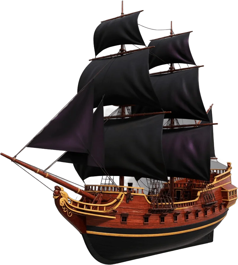 Galion pirate en bois