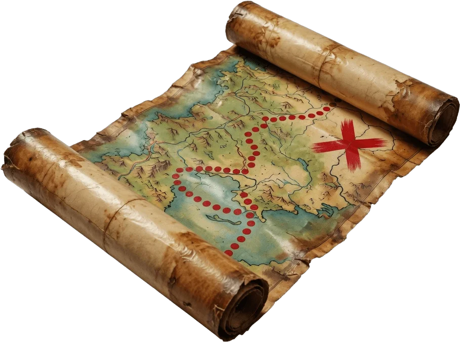 Rolled treasure map