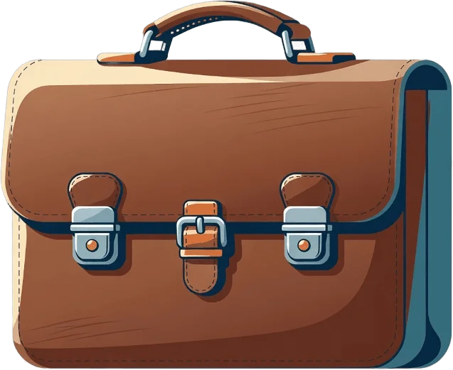 Brown leather briefcase