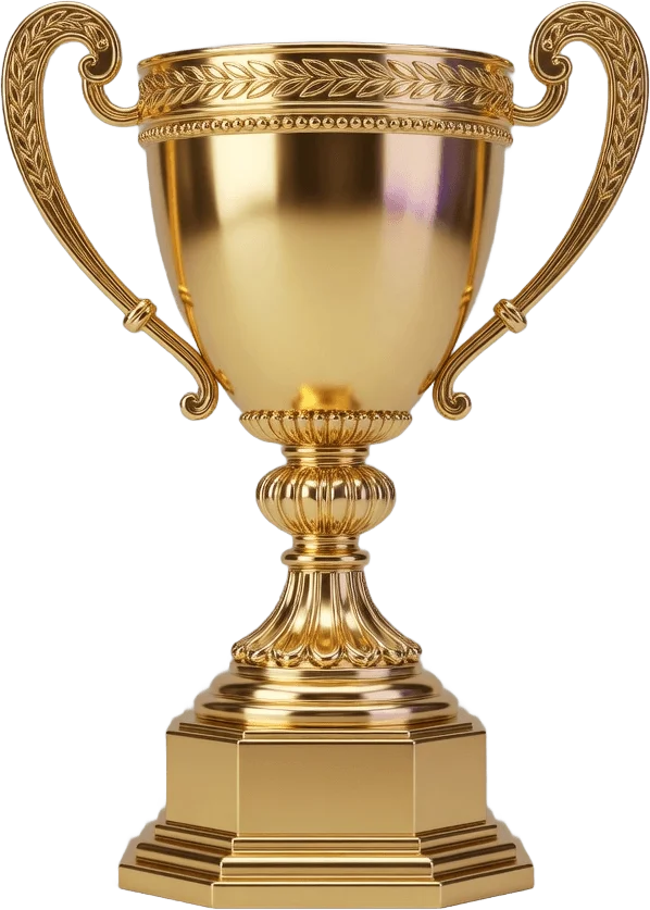 Coupe de course dorée