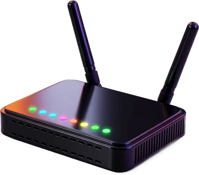 WiFi router on shelf