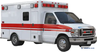 White emergency ambulance