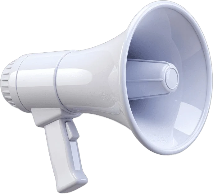White Emergency Megaphone