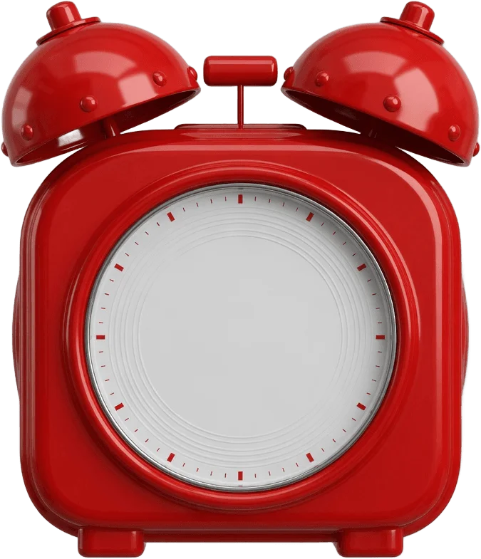 Red Twin Bell Clock