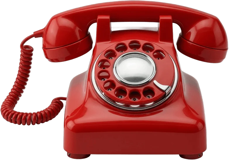 Téléphone rouge à cadran