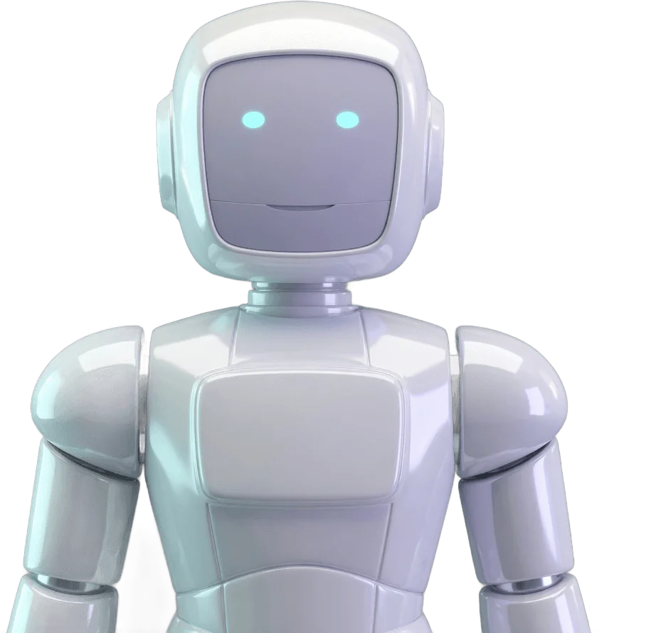 親しみやすい白い人型ロボット