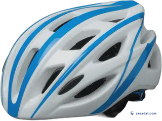 White blue bike helmet