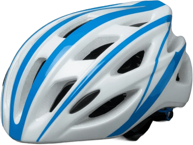 Capacete branco e azul