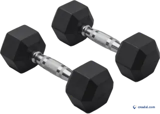 Black hex dumbbells