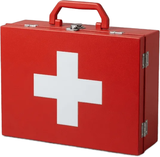 Red first aid kit