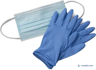 Surgical mask and gloves