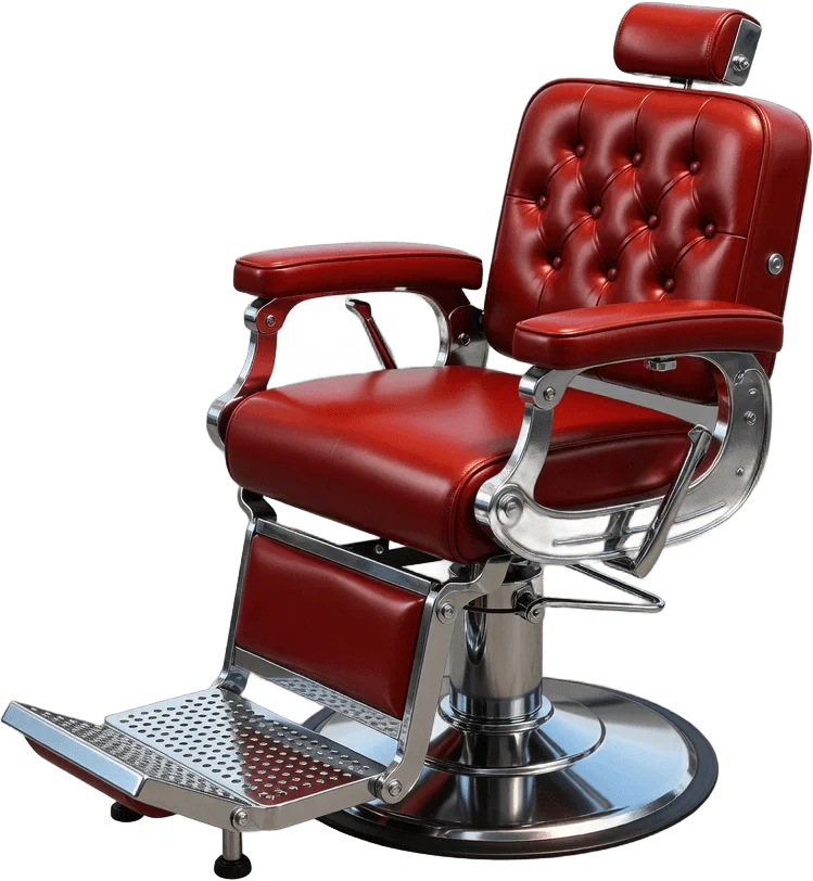Fauteuil de barbier rouge
