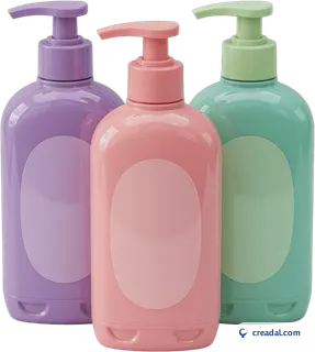 Flacons shampooing pastel