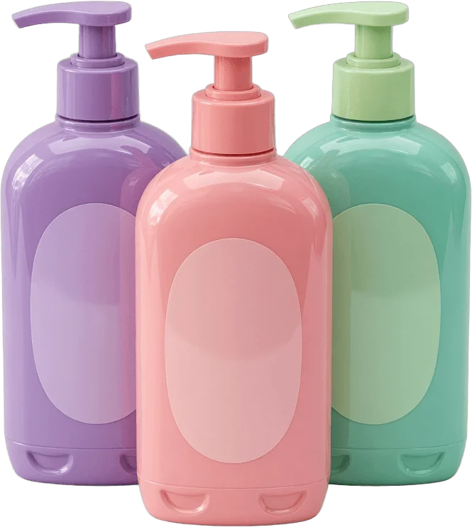 Flacons shampooing pastel