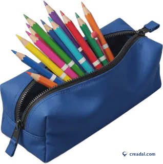 Blue fabric pencil case