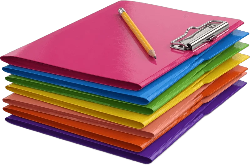Colorful folder pile